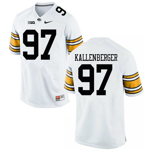 Men #97 Jack Kallenberger Iowa Hawkeyes College Football Jerseys Sale-White